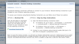 Connecting via RDP 